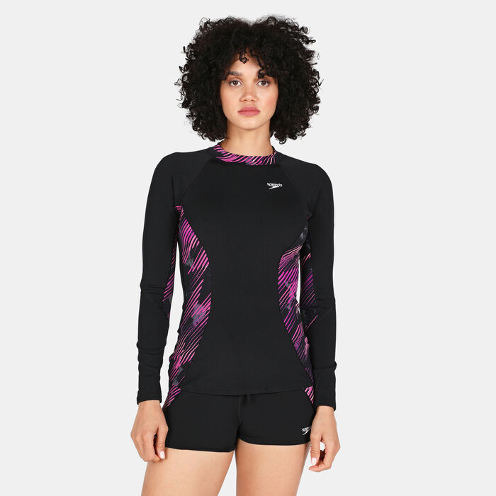 Speedo Women's Sports Long Sleeve Rashguard Black Speedo Women's Sports Long Sleeve Rashguard Black image number 0