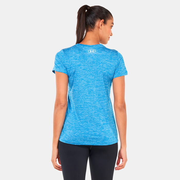 Under Armour Women's UA Tech™ Twist Box T-Shirt Blue Under Armour Women's UA Tech™ Twist Box T-Shirt Blue image number 1