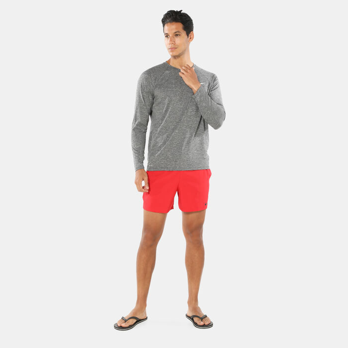 Nike Swim Men's Heathered Long-Sleeve Hydroguard Swim Shirt Grey Nike Swim Men's Heathered Long-Sleeve Hydroguard Swim Shirt Grey image number 2