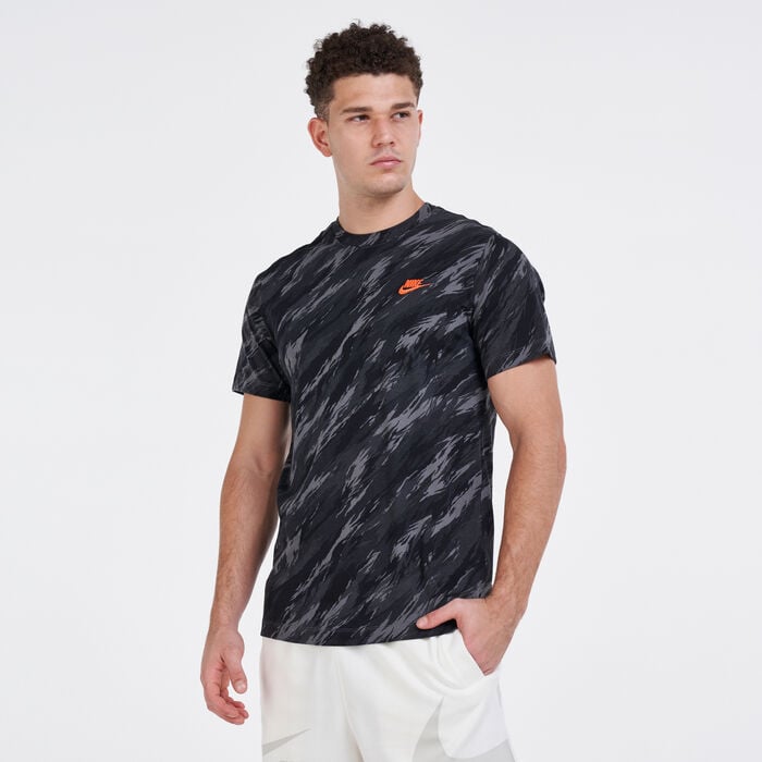Nike Men's Sportswear Essential Allover Print T-Shirt Grey Nike Men's Sportswear Essential Allover Print T-Shirt Grey image number 0