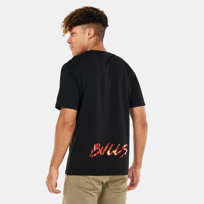 New Era Men's NBA Chicago Bulls Metallic T-Shirt Black New Era Men's NBA Chicago Bulls Metallic T-Shirt Black image number 1