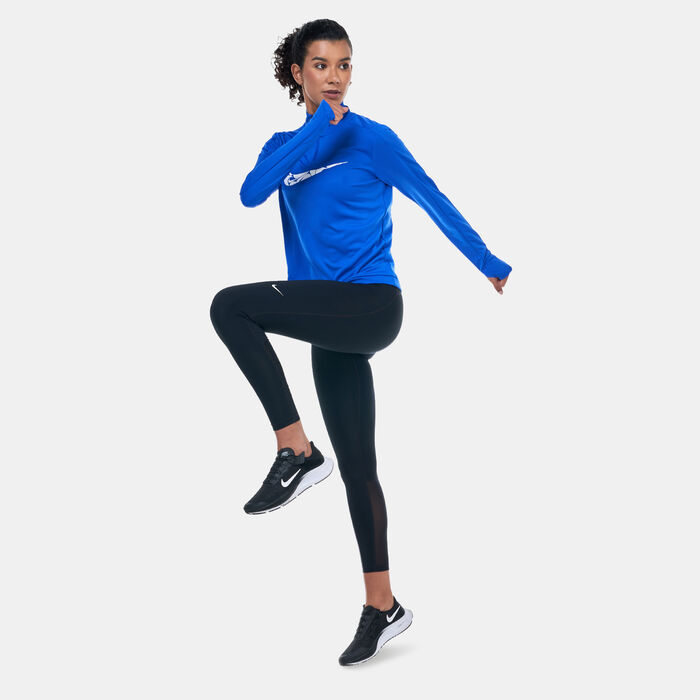 Nike Women's Swoosh Dri-FIT 1/4-Zip Mid Layer Blue Nike Women's Swoosh Dri-FIT 1/4-Zip Mid Layer Blue image number 2