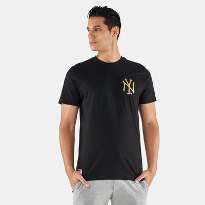 New Era Men's MLB Team New York Yankees Metallic Logo T-Shirt Black