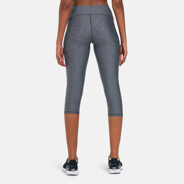 Under Armour Women's HeatGear® Armour Capri Leggings Grey Under Armour Women's HeatGear® Armour Capri Leggings Grey image number 1