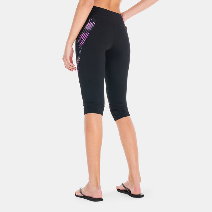 Speedo Women's Sports 3/4 Leggings Black Speedo Women's Sports 3/4 Leggings Black image number 1