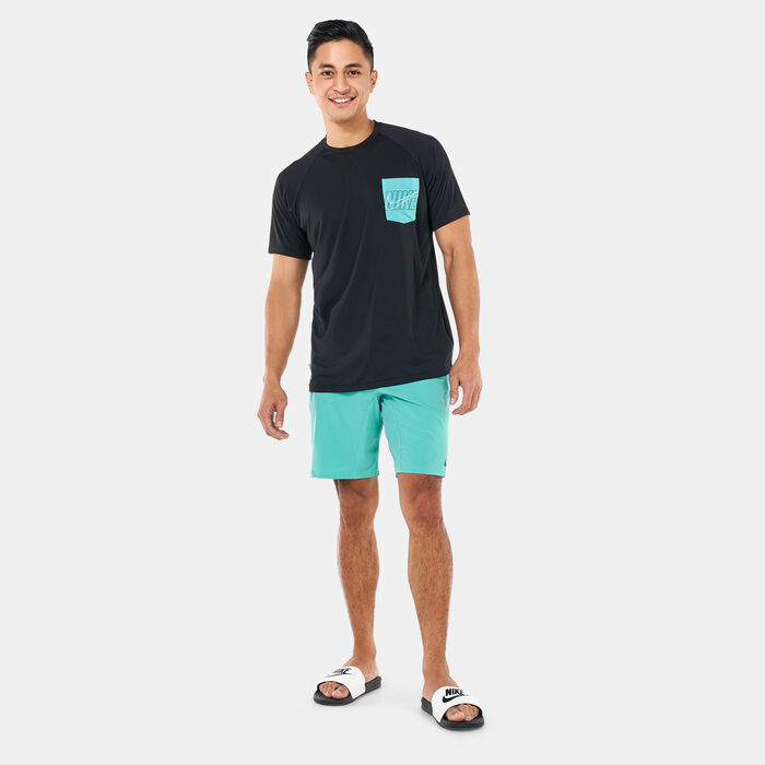 Nike Swim Men's Outline Logo Rashguard Black Nike Swim Men's Outline Logo Rashguard Black image number 2