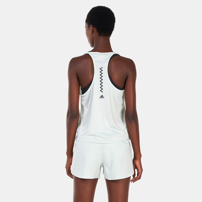 adidas Women's Run Fast Running Tank Top Green adidas Women's Run Fast Running Tank Top Green image number 1