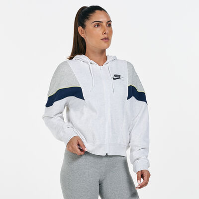 Nike Women's Sportswear Heritage Full-Zip Hoodie Ivory Nike Women's Sportswear Heritage Full-Zip Hoodie Ivory