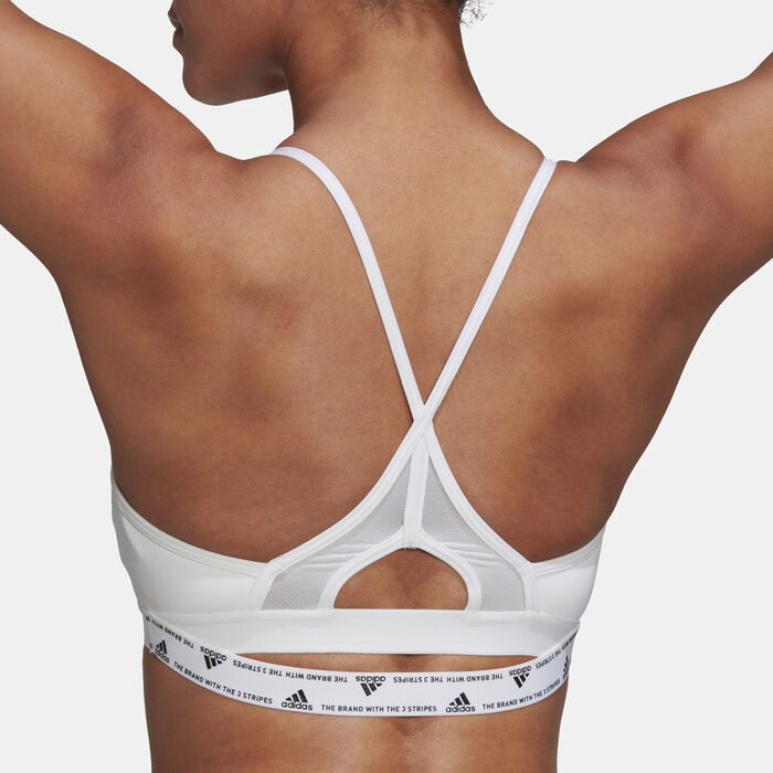adidas Women's Aeroreact Training Sports Bra White adidas Women's Aeroreact Training Sports Bra White image number 2