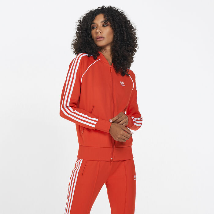 adidas Originals Women's Primeblue SST Track Jacket Red image number 0