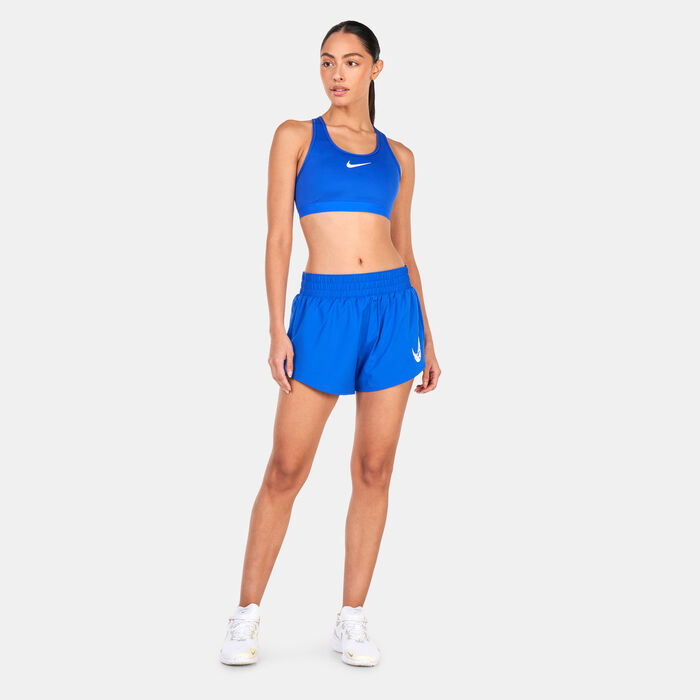Nike Women's Swoosh High Support Non-Padded Sports Bra Blue image number 2