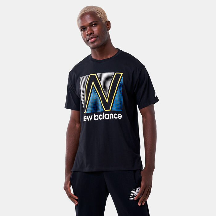 New Balance Men's R.W.T. Graphic Heathertech T-Shirt Black New Balance Men's R.W.T. Graphic Heathertech T-Shirt Black image number 0