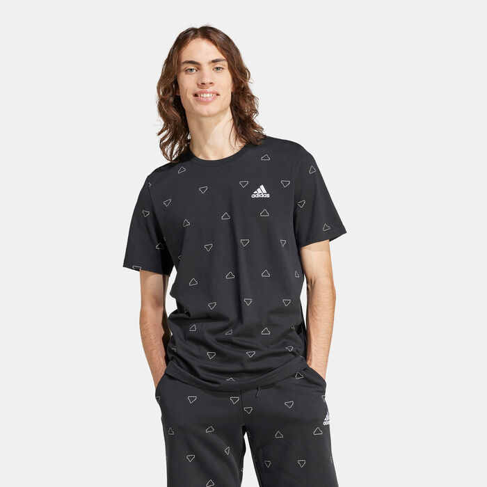 adidas Men's Seasonal Essentials Monogram Graphic T-Shirt Black image number 0