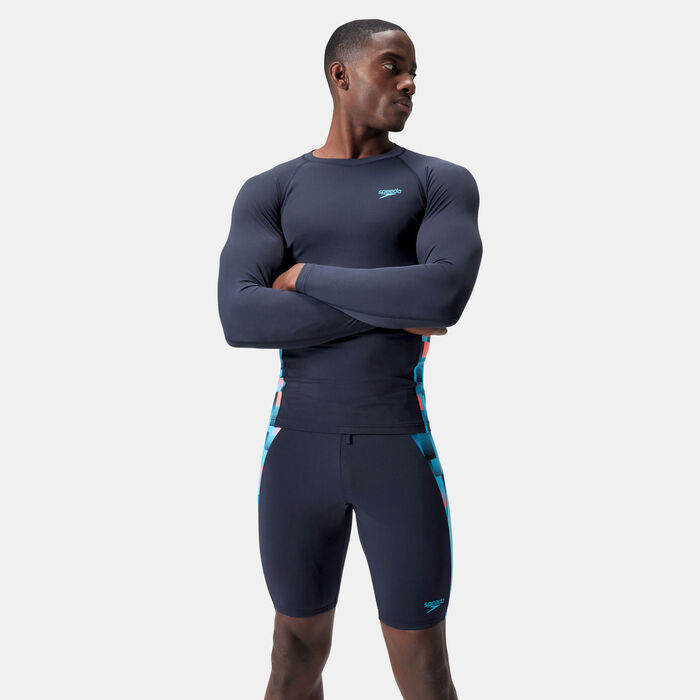 Speedo Mens Endurance+ Splice Swimming Rashguard Blue Speedo Mens Endurance+ Splice Swimming Rashguard Blue image number 0