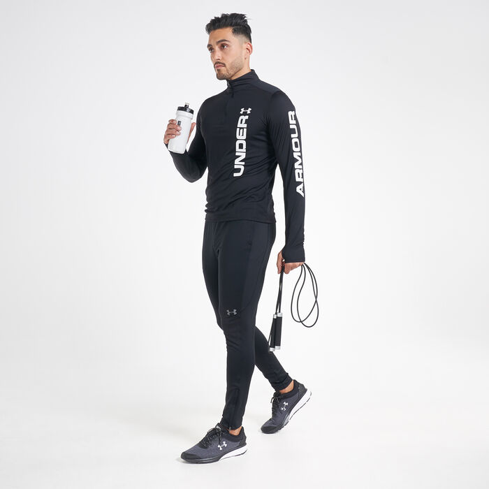 Under Armour Men's Speed Stride Split 1/4 Zip T-Shirt Black Under Armour Men's Speed Stride Split 1/4 Zip T-Shirt Black image number 2