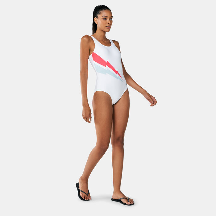 Speedo Women's Placement U-Back Swimsuit White Speedo Women's Placement U-Back Swimsuit White image number 2