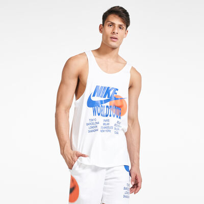 Nike Men's Sportswear World Tour Tank Top White Nike Men's Sportswear World Tour Tank Top White