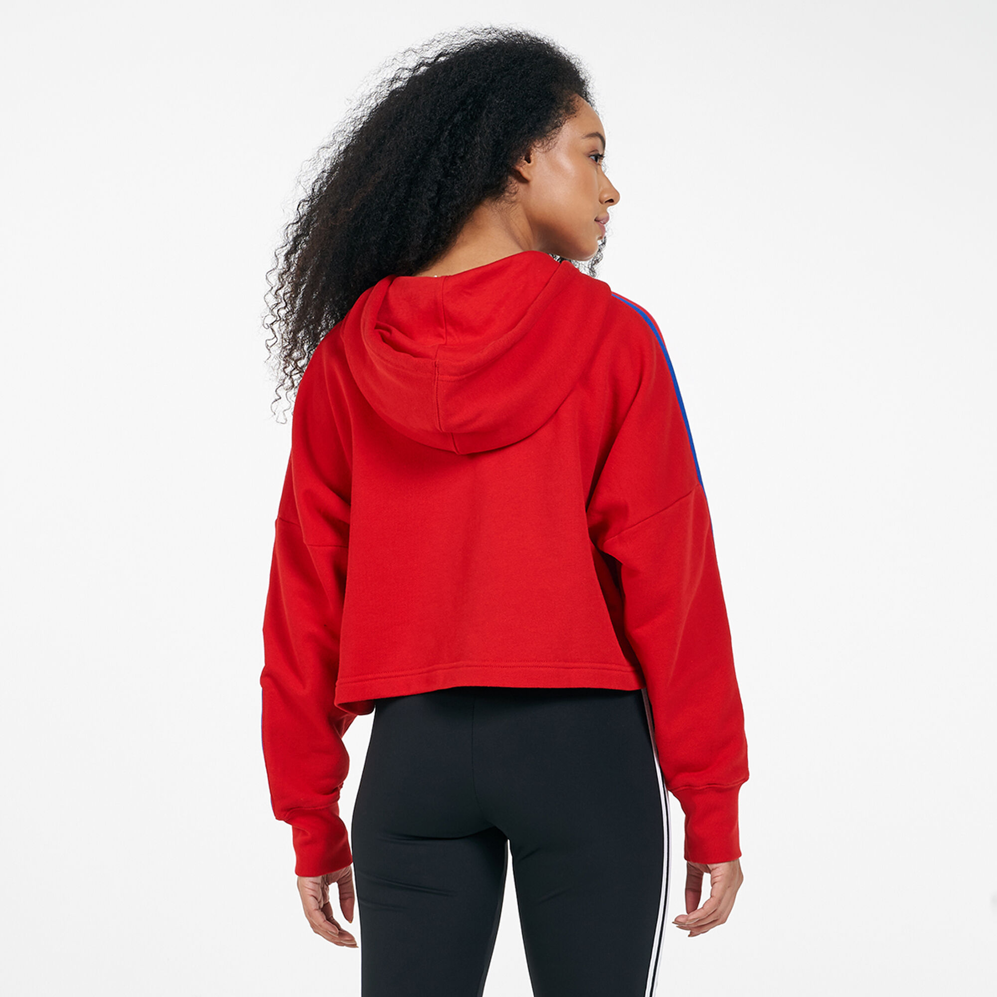 Women s Adicolor 3D Trefoil Cropped Hoodie Red adidas Originals in Qatar SSS