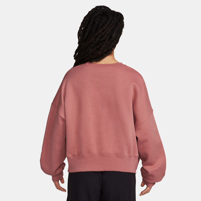 Nike Women's Sportswear Phoenix Fleece Logo Sweatshirt Maroon Nike Women's Sportswear Phoenix Fleece Logo Sweatshirt Maroon image number 1