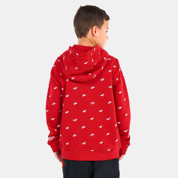 Nike Kids' Sportswear Club Fleece Pullover Hoodie (Older Kids) Red Nike Kids' Sportswear Club Fleece Pullover Hoodie (Older Kids) Red image number 1