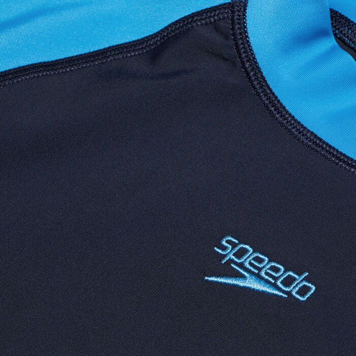 Speedo Kids' Printed Long Sleeve Rashguard Blue image number 3