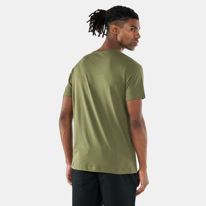 PUMA Men's Essentials+ 2 Colour Logo T-Shirt Green PUMA Men's Essentials+ 2 Colour Logo T-Shirt Green image number 1