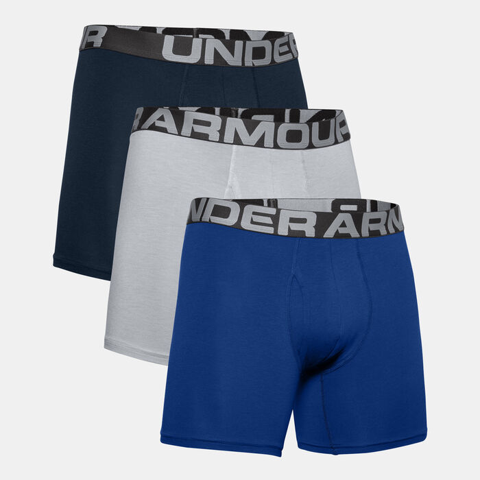 Under Armour Men's Charged Cotton® Boxerjock® Boxers (3 Pack) Blue Under Armour Men's Charged Cotton® Boxerjock® Boxers (3 Pack) Blue image number 2