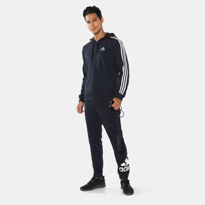 adidas Men's Essentials French Terry Tapered Cuff Logo Pants Blue image number 2