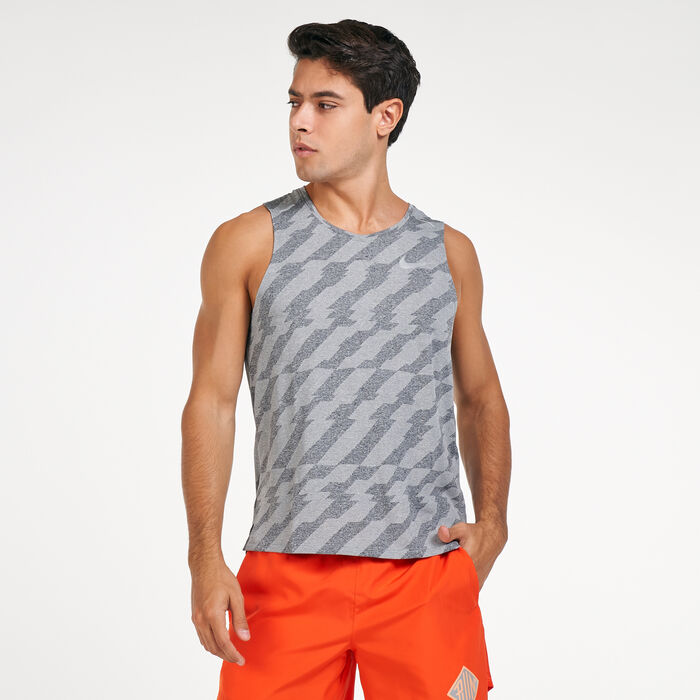 Nike Men's Miler Jacquard Tank Top Black Nike Men's Miler Jacquard Tank Top Black image number 0