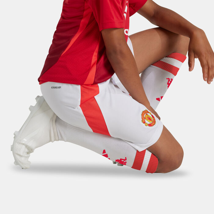 adidas Kids' Manchester United 24/25 Home Replica Football Shorts White adidas Kids' Manchester United 24/25 Home Replica Football Shorts White image number 3
