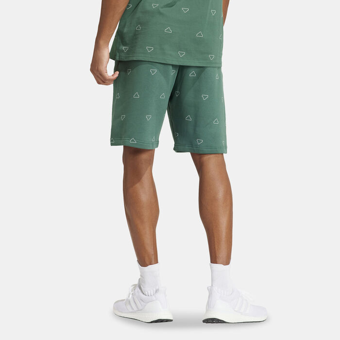 adidas Men's Seasonal Essentials Monogram Graphic Shorts Green adidas Men's Seasonal Essentials Monogram Graphic Shorts Green image number 1