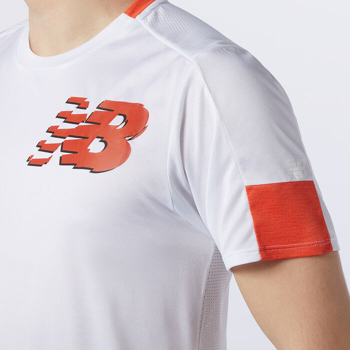 New Balance Men's Printed Fast Flight T-Shirt White image number 2