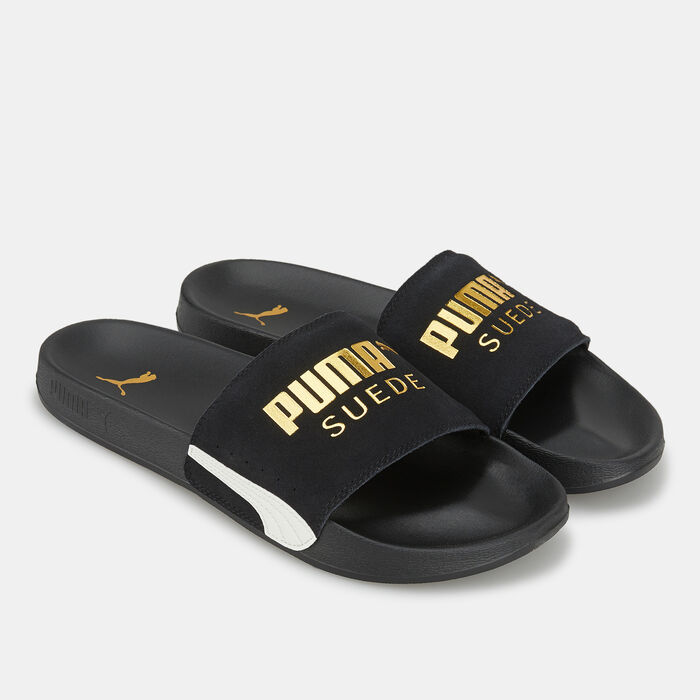 PUMA Mens' Leadcat FTR Suede Classic Slides Black PUMA Mens' Leadcat FTR Suede Classic Slides Black image number 0