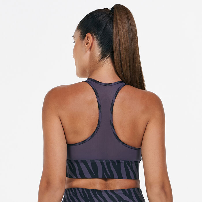 Nike Women's Dri-FIT Swoosh Icon Clash Sports Bra Purple Nike Women's Dri-FIT Swoosh Icon Clash Sports Bra Purple image number 1