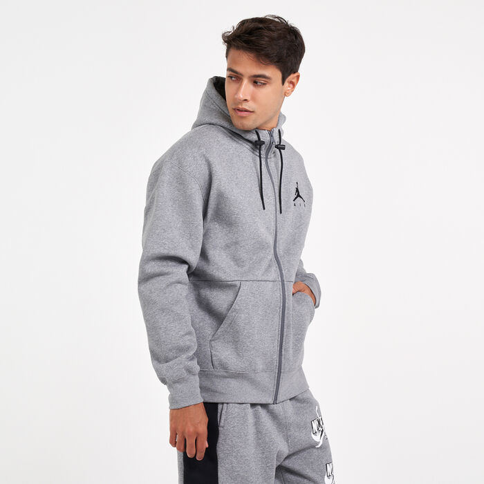 Jordan Men's Jumpman Air Full-Zip Hoodie Grey Jordan Men's Jumpman Air Full-Zip Hoodie Grey image number 0