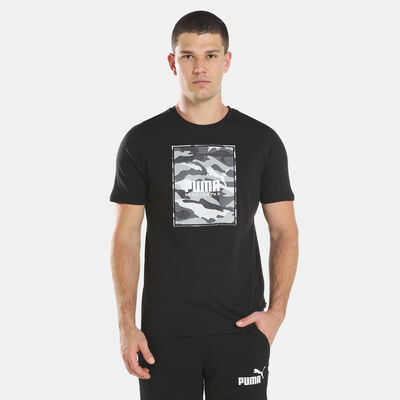PUMA Men's Box Logo Camo T-Shirt Black
