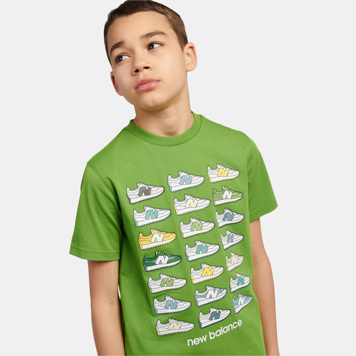 New Balance Kids' Stacked Logo Shorts Green image number 3