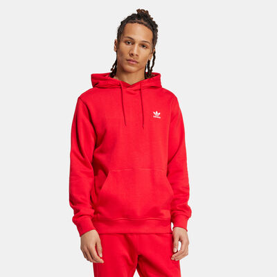 adidas Originals Men's Trefoil Essentials Hoodie Red adidas Originals Men's Trefoil Essentials Hoodie Red