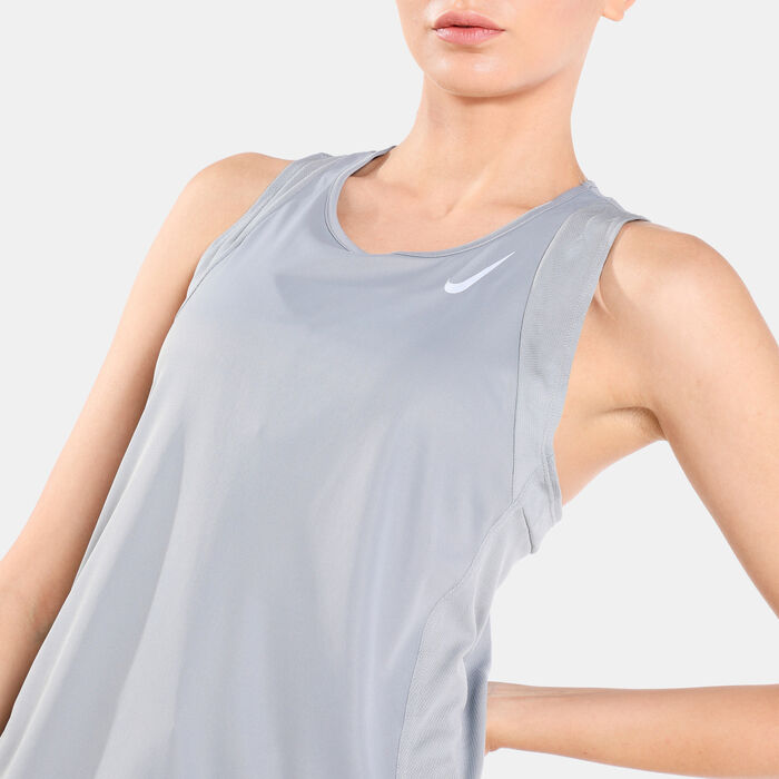 Nike Women's Dri-FIT Race Running Singlet Grey image number 3