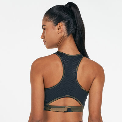 Nike Women's Dri-FIT High Neck Camo Sports Bra Green