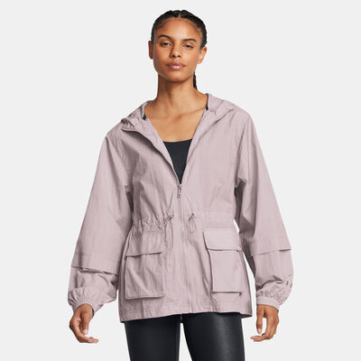 Under Armour Women's Crinkle Woven Jacket Grey Under Armour Women's Crinkle Woven Jacket Grey