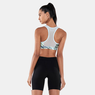 PUMA Women's 4Keeps Graphic Mid Impact Bra Blue
