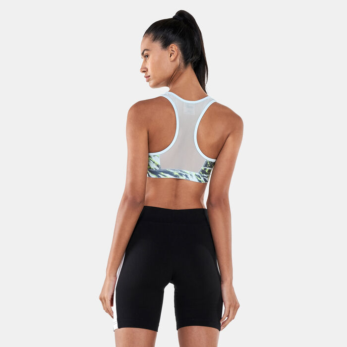 PUMA Women's 4Keeps Graphic Mid Impact Bra Blue PUMA Women's 4Keeps Graphic Mid Impact Bra Blue image number 1