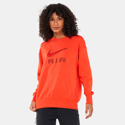 Nike Women's Sportswear Fleece Crew Sweatshirt Orange