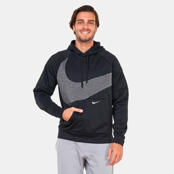 Nike Men's Therma-FIT Swoosh Pullover Fitness Hoodie Black Nike Men's Therma-FIT Swoosh Pullover Fitness Hoodie Black image number 0