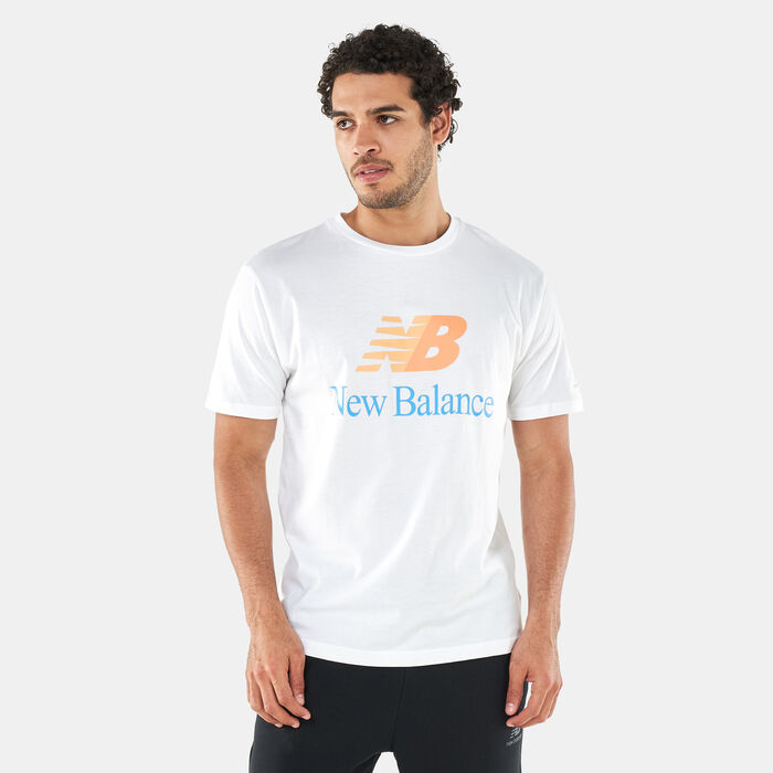 New Balance Men's Essentials Celebrate Split Logo T-Shirt White New Balance Men's Essentials Celebrate Split Logo T-Shirt White image number 0