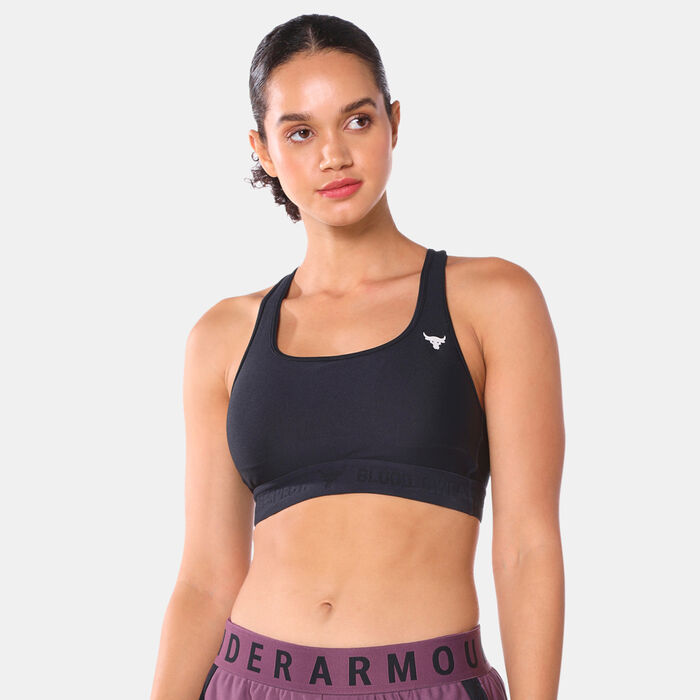 Under Armour Women's UA Project Rock Sports Bra Black Under Armour Women's UA Project Rock Sports Bra Black image number 0
