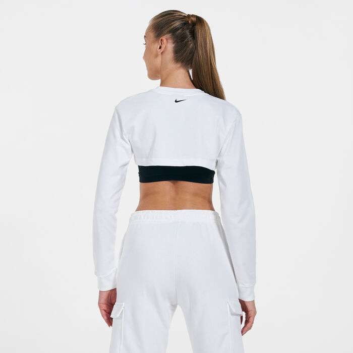 Nike Women's Sportswear Long Sleeve T-Shirt White Nike Women's Sportswear Long Sleeve T-Shirt White image number 1