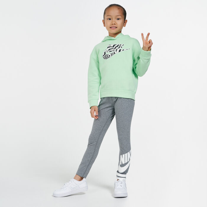 Nike Kids' Electric Zebra Hoodie Green image number 2