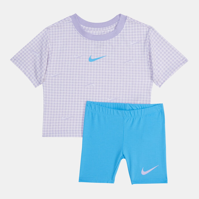 Nike Kids' Boxy T-Shirt and Shorts Set Blue image number 0